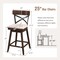 Costway Set of 2 Wooden Swivel Bar Stools Upholstered Counter Height Dining Chairs